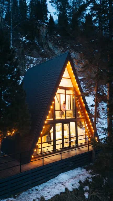 Villa Roma Телецкое-большой панорамный афрэйм1 с видом на горы и озеро