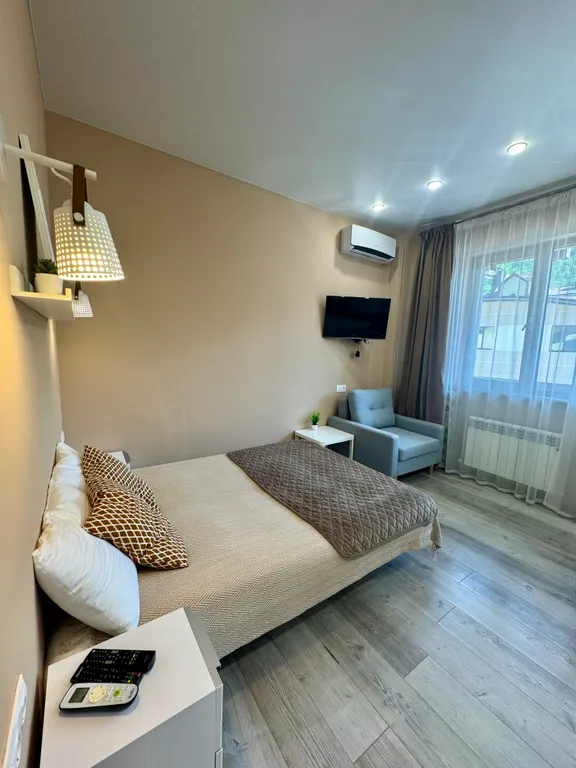 Светлая уютная студия с видом на горы