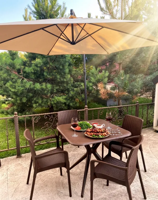 Современный домик с баней, чаном и беседкой