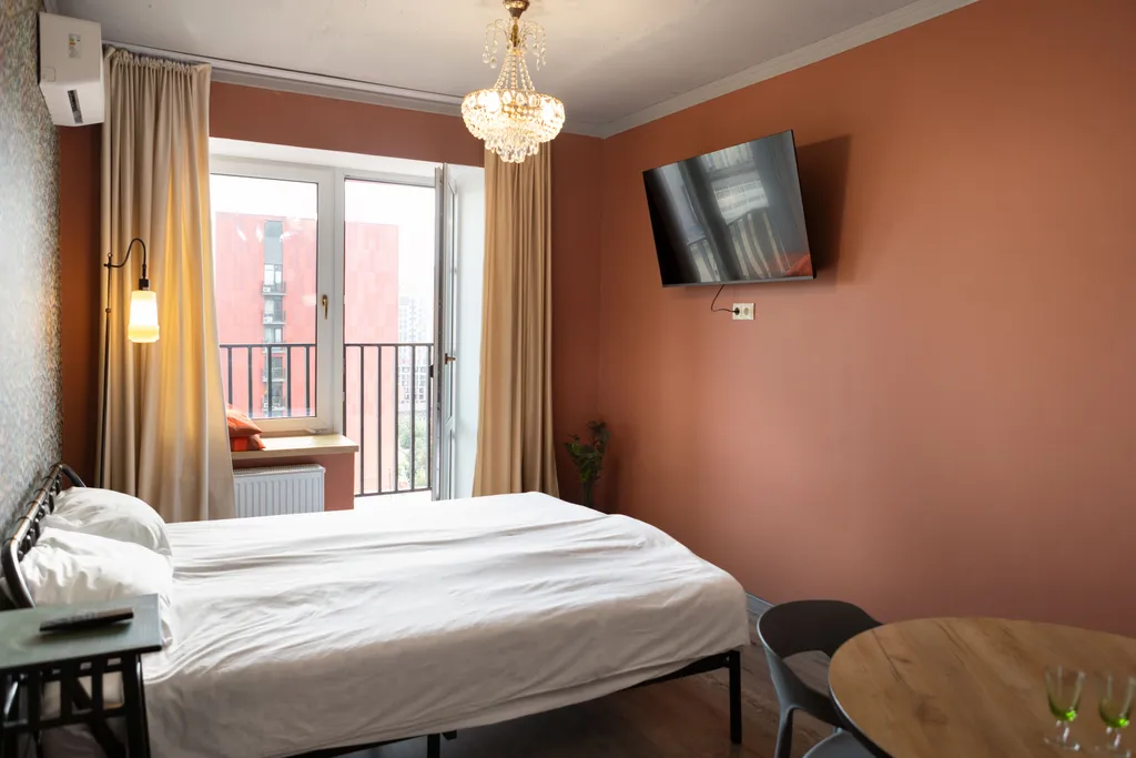 Квартира Квартира Студия в центре Яблони большой двуспальной кроватью — Уфа