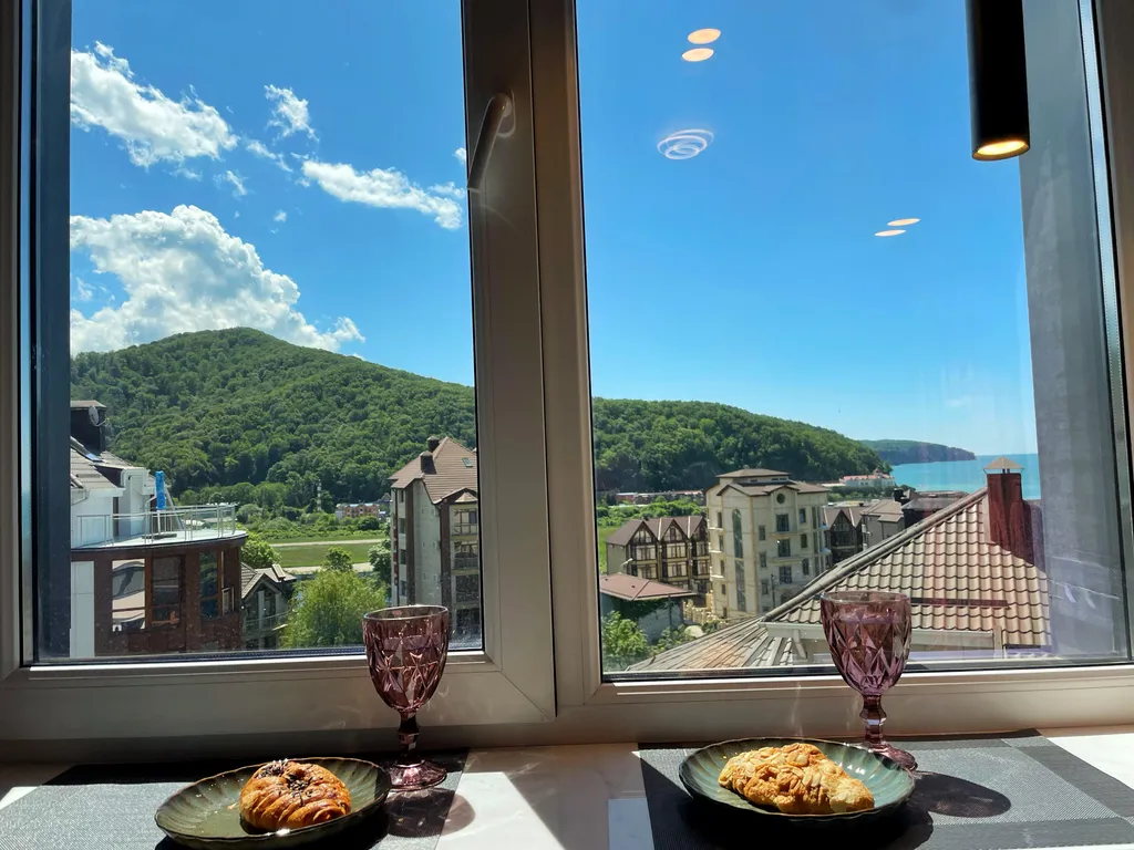 Апартаменты с видом на море и горы, 3 минуты до пляжа