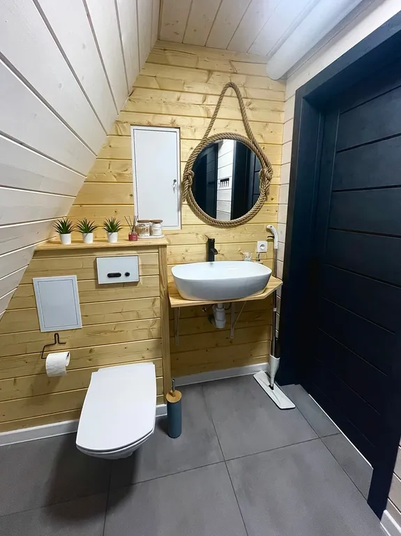 Треугольный дом с баней и сибирским чаном