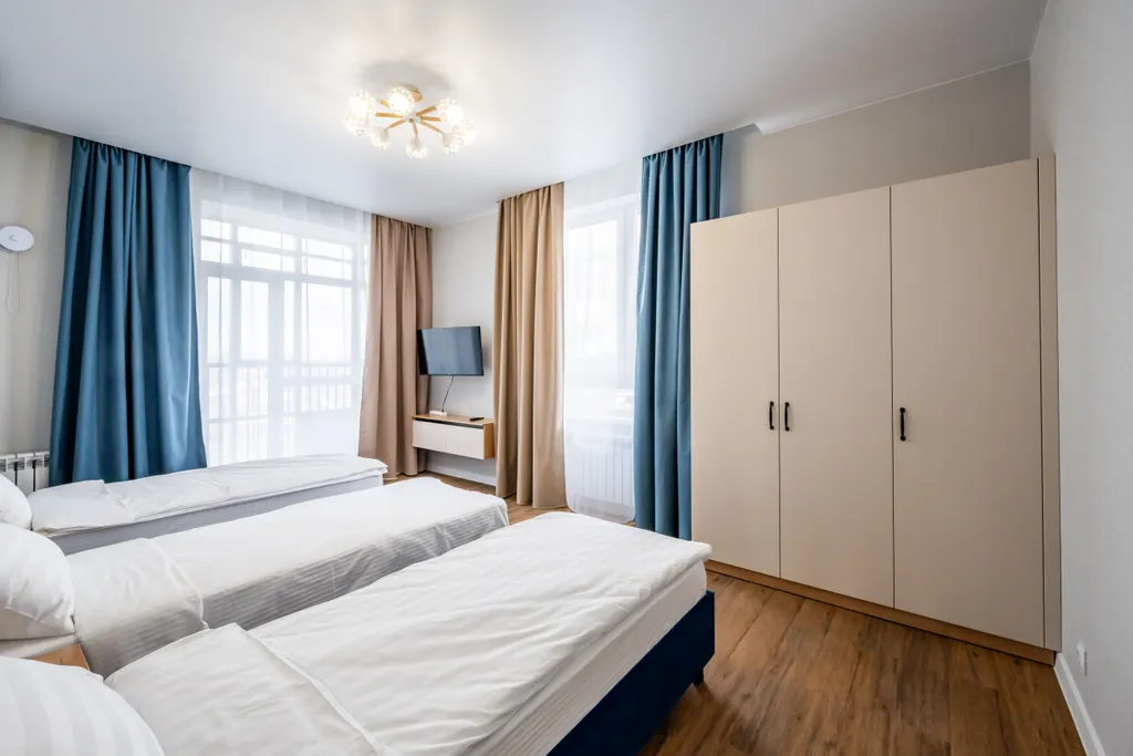 Комфортная квартира с тремя раздельными кроватями