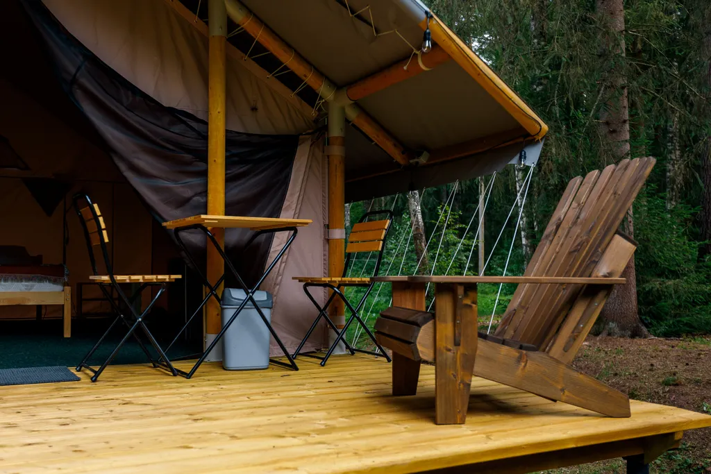 Палатка лесной домик на базе отдыха Белка