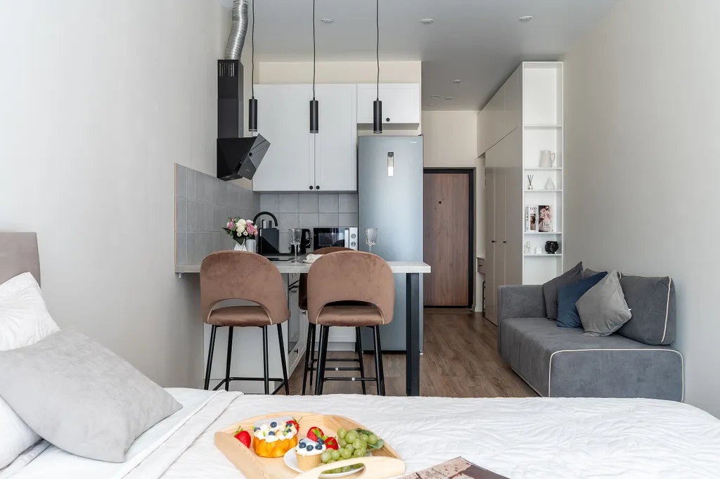 Студия с красивым видом на лесопарк