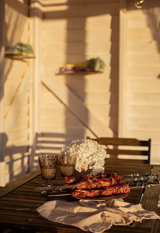 Уютный домик с банным чаном на территории