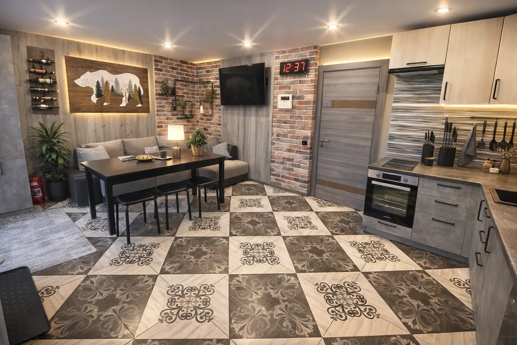 Современный домик с баней, чаном и беседкой