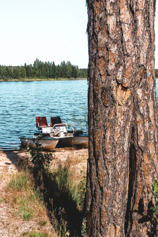 Дом у озера из натурального дерева