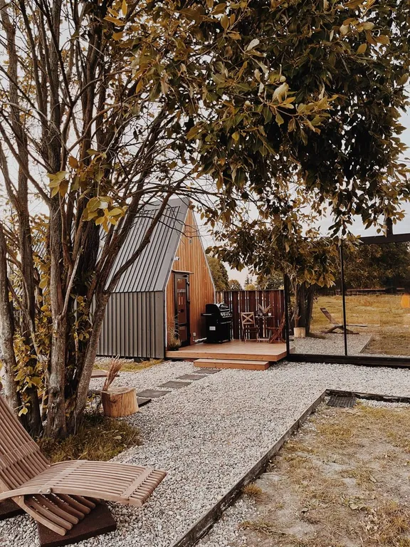 Дом в поле с лошадьми