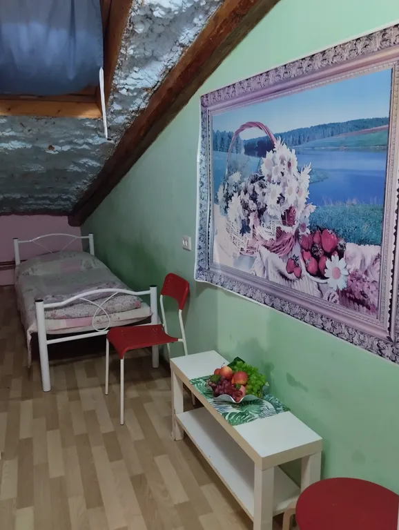 Одноместный номер Деревенские мотивы на мансарде Райские облака