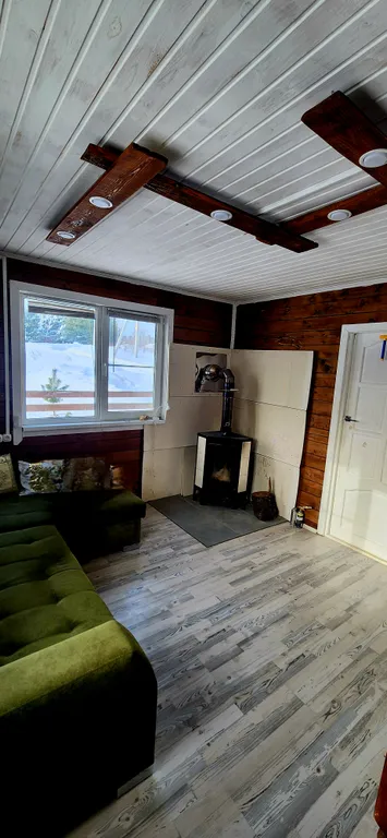 Коттедж на берегу реки с видом на сосновый лес