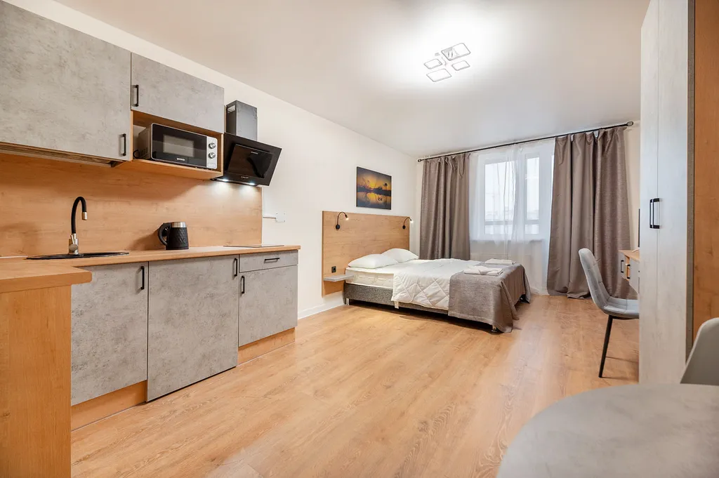 Квартира Студия у аллеи фонтанов и парка — аренда посуточно в Мурино