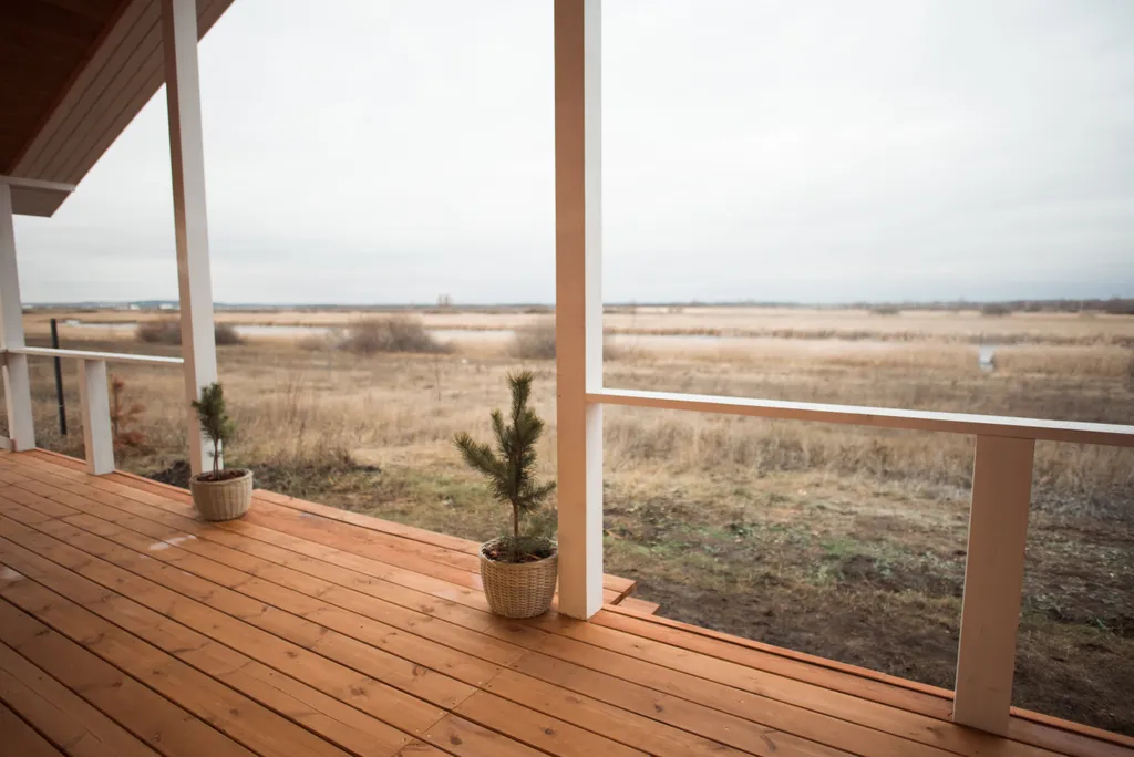 Дом и баня с чаном с видом на озеро