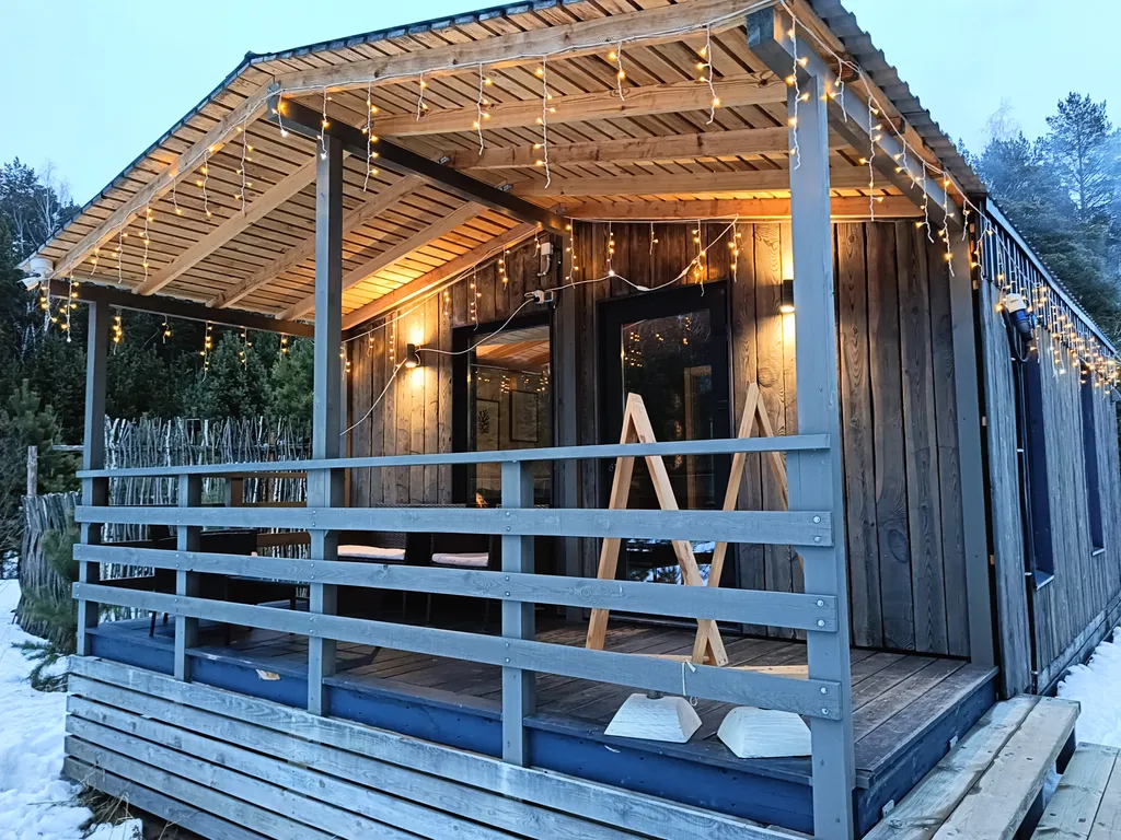 Темный домик на опушке леса