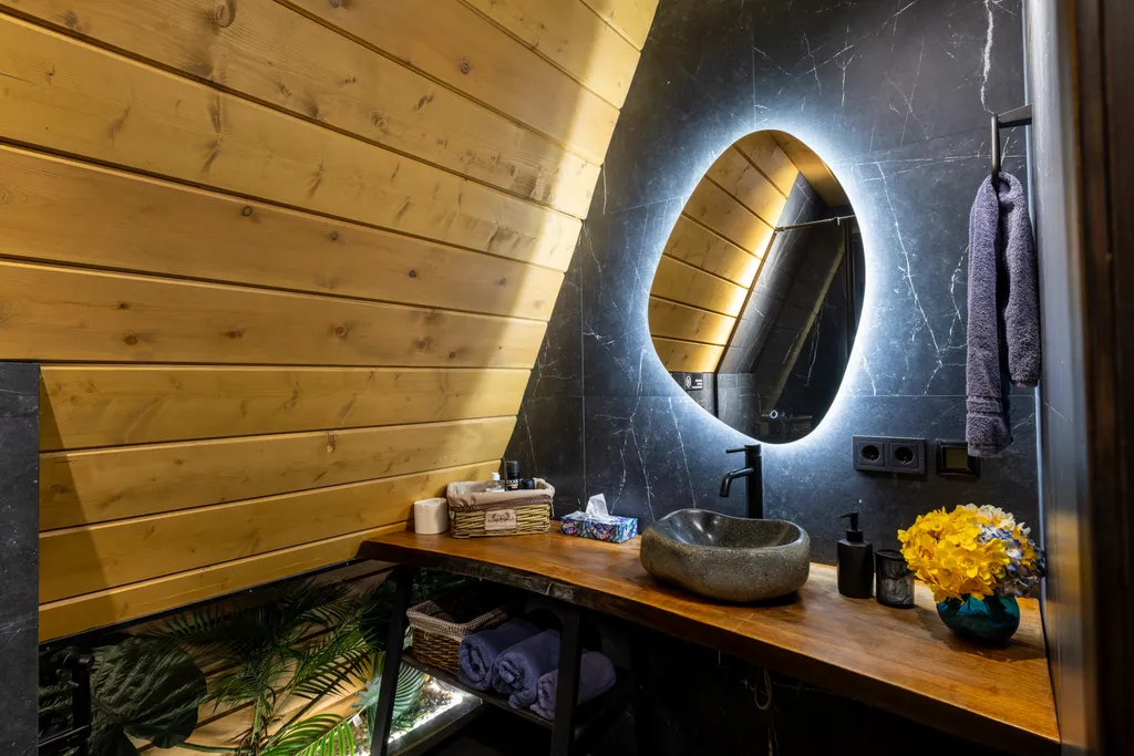 Современный дом у озера с купелью и своим катком. В феврале скидки