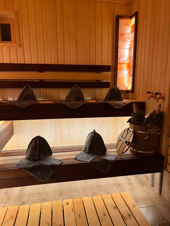 Дом в лесу с теплым бассейном и баней