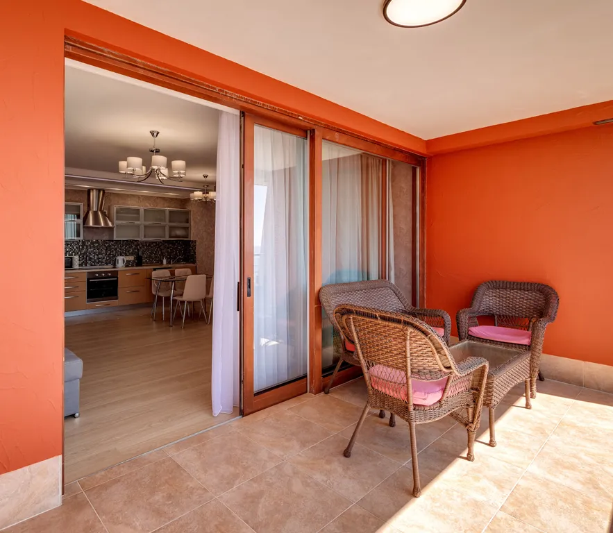 Одна спальня и гостиная, вид на море