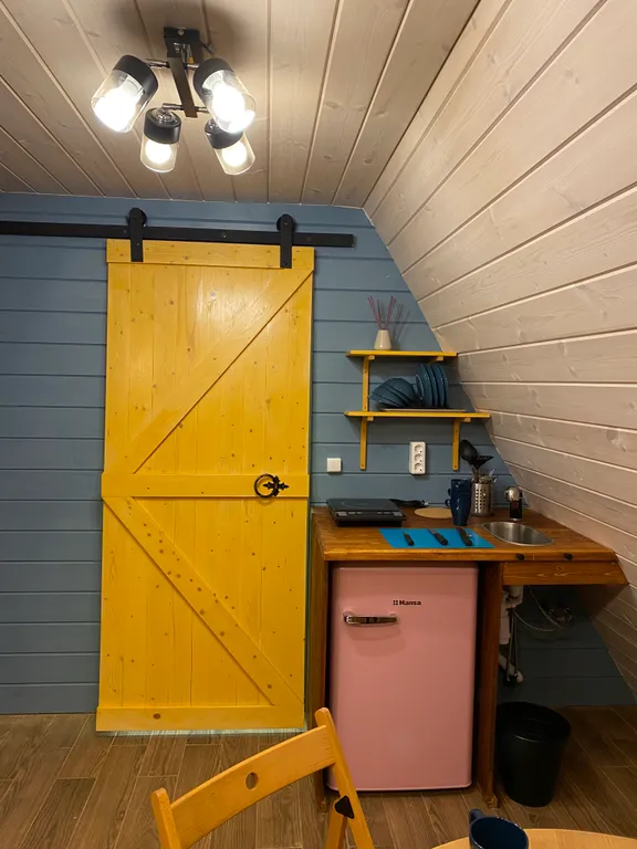 Papino village blue домик рядом с водопадом и лесом