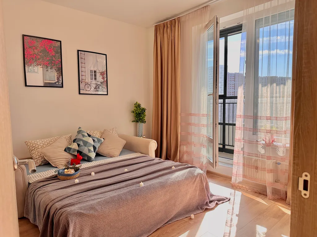 Просторная 1-комнатная квартира для 4 человек рядом с метро Аннино.