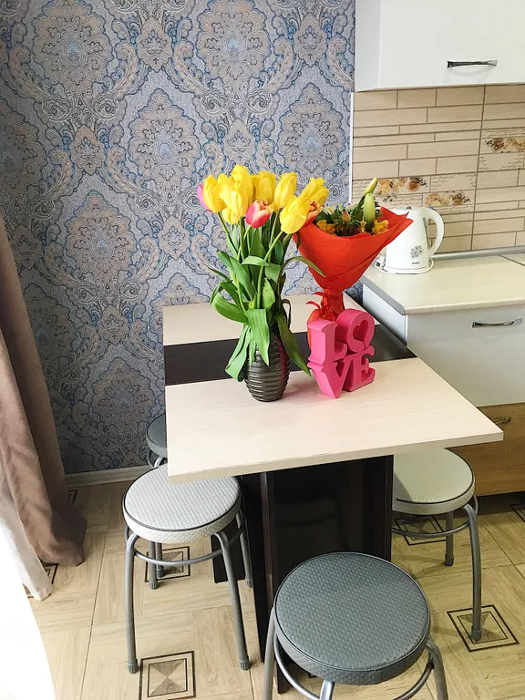 Четырехместная однокомнатная квартира с балконом в центре