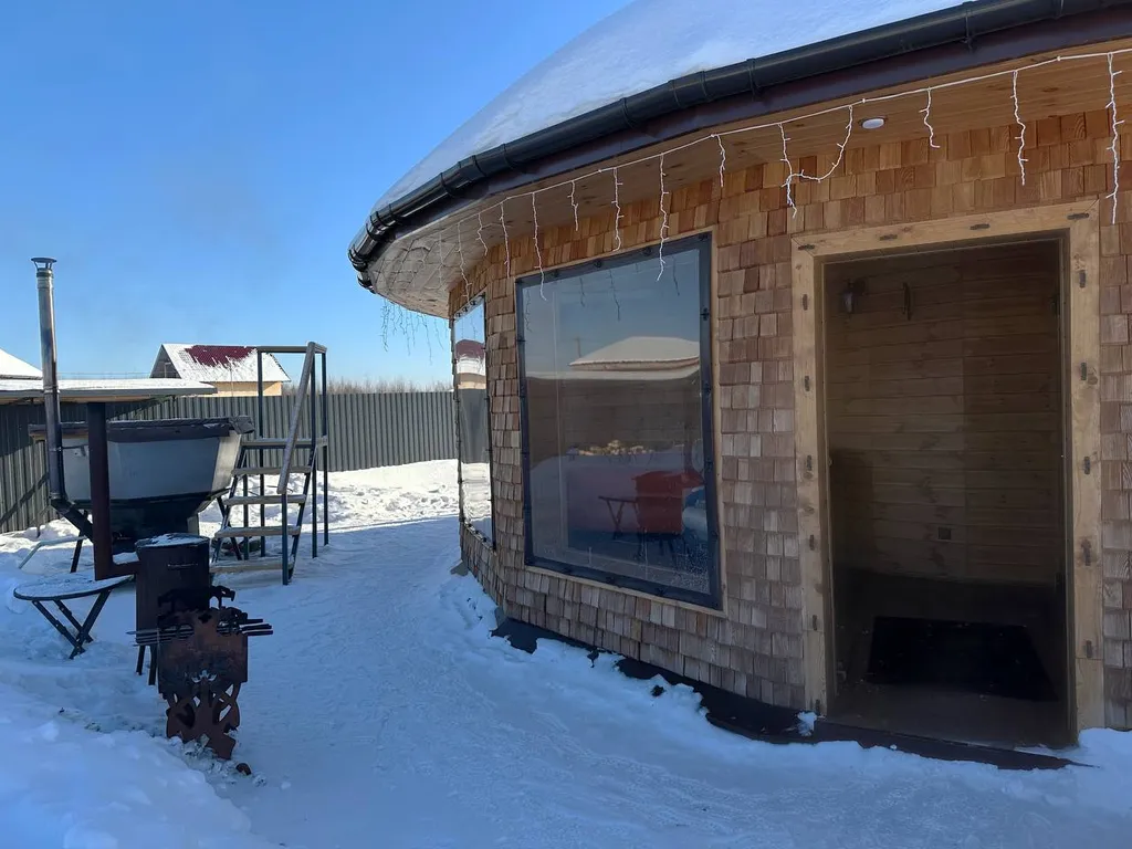 Купольная баня на дровах