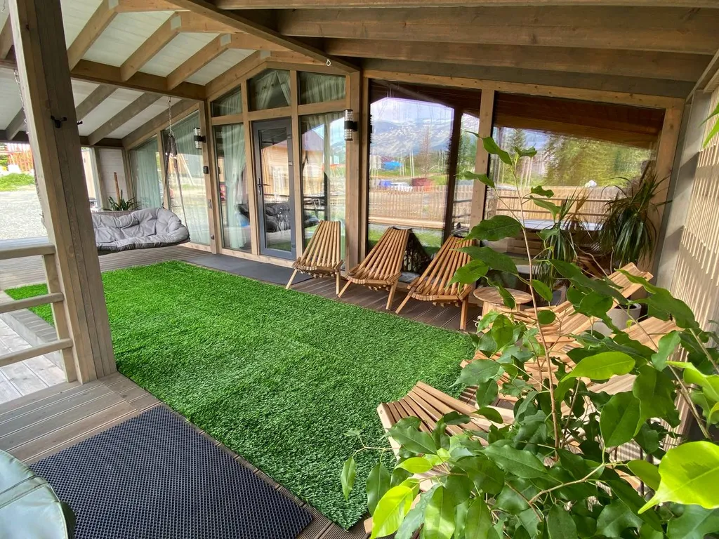 Уютный дом с видом на горы в стиле лофт с баней