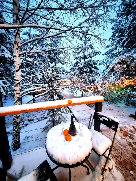 Уютный 3-к А-фрейм у реки с большой террасой и купелью