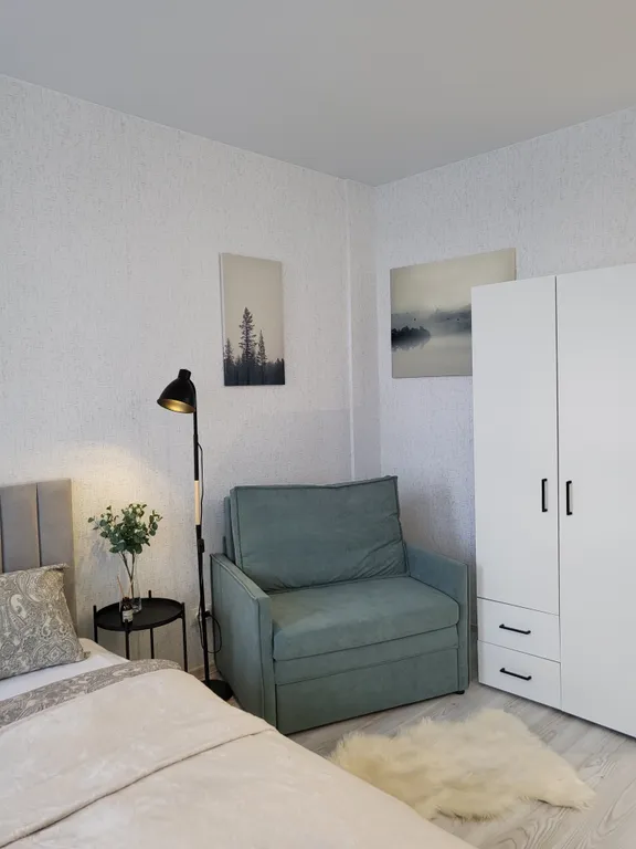 Light studio светлая, стильная студия с видом на лес и закат