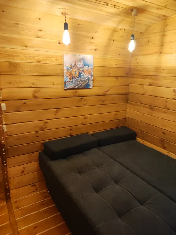 Мини-домик Бочка с собственной беседкой