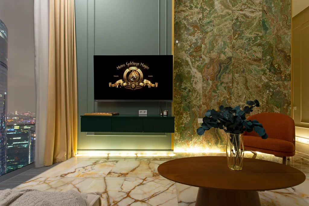 Редкий Пентхаус-формат на 64 этаже, оникс, подсветка, панорамные окна