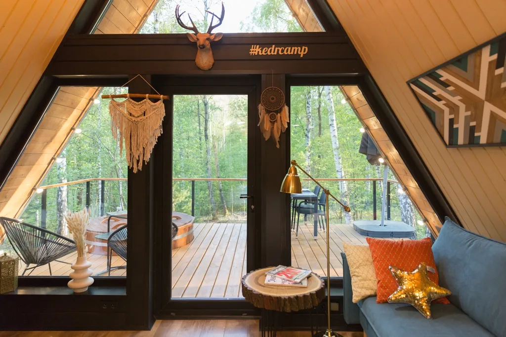 Глэмпинг Krona camp (Дома A-frame в лесу) 40 км от Уфы