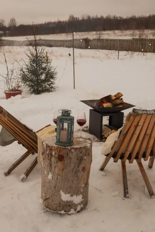 Эстетичный мини-домик с горячими ваннами и купелью