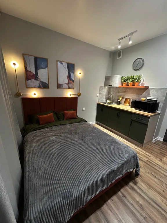 Уютная стильная студия в новом доме бизнес класса