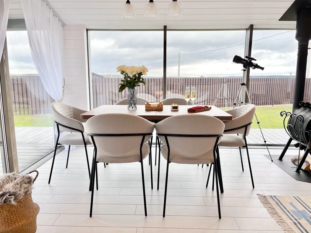 Панорамный барн в стиле Дубльдом с баней и чаном