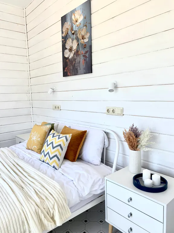 Коттедж с сауной с видом на лес