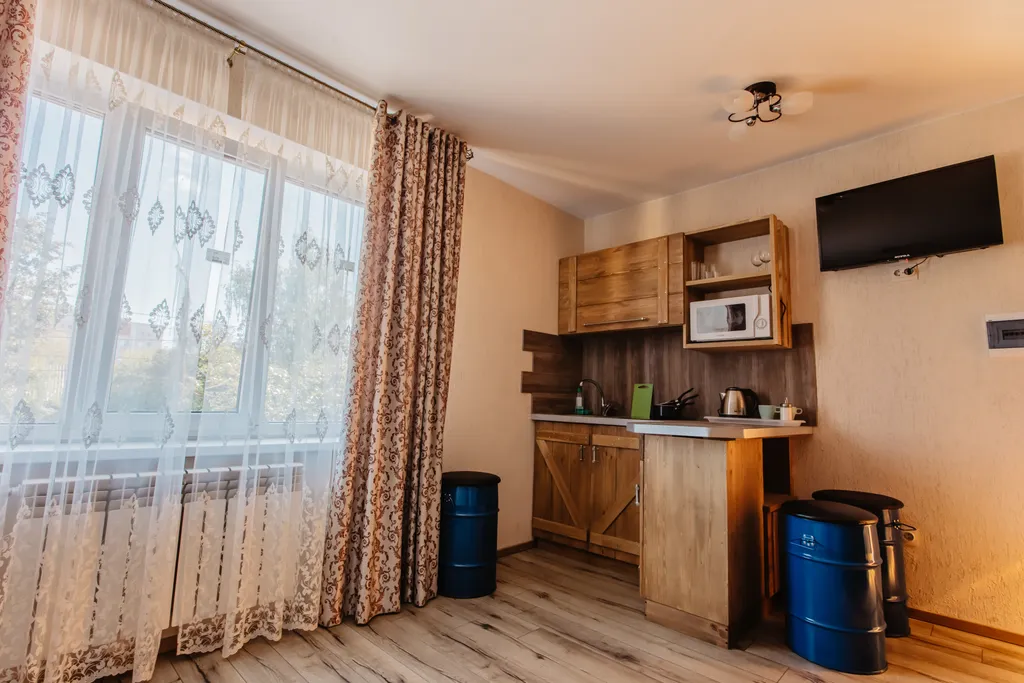 Студия # 3 с закрытой парковкой и мангалом