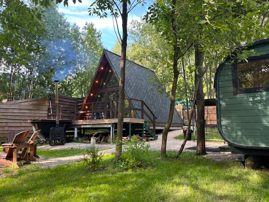 Коттедж Треугольный домик Авро с баней и чаном в Чкалов Дача — аренда посуточно в Нижний Новгород