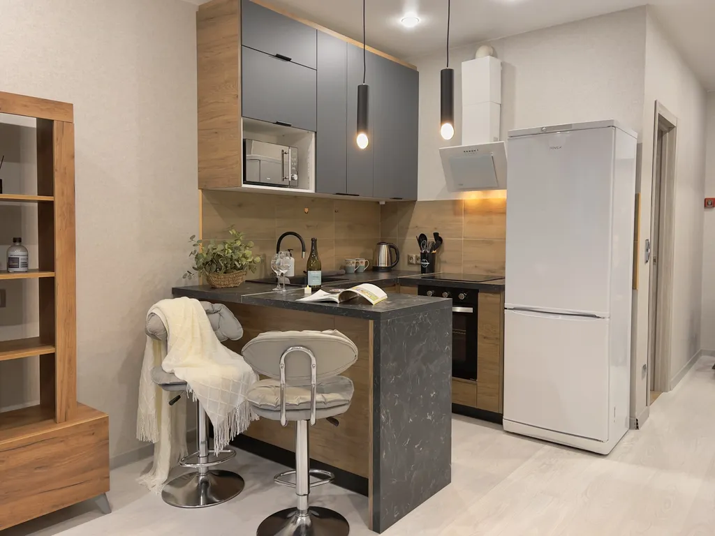 Стильная студия для двоих с кондиционером