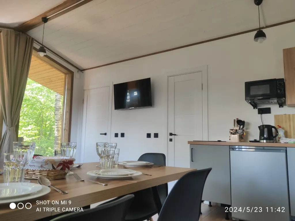 Новый стильный дом, большая лесная территория, недалеко от пруда с пляжем