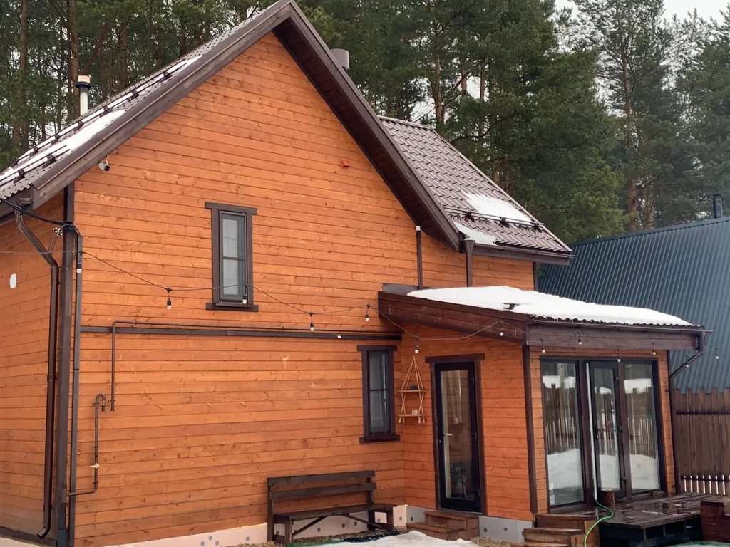 Новый уютный дом-баня с банным чаном у соснового леса