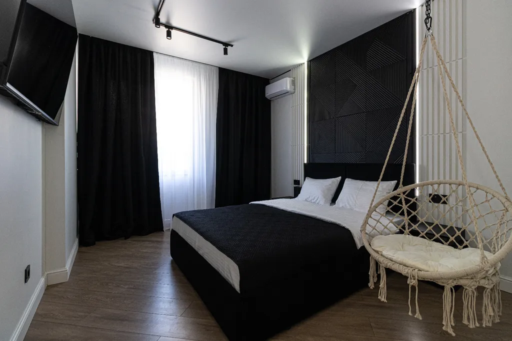 Квартира Светлая квартира с дизайнерским ремонтом Алисой и качелями в спальне — Краснодар