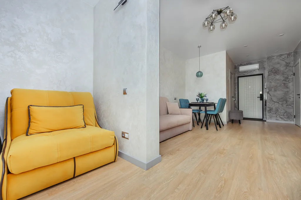 Квартира Квартира Уютная евродвушка в современном ЖК, с закрытой территорией, парковкой — Сириус