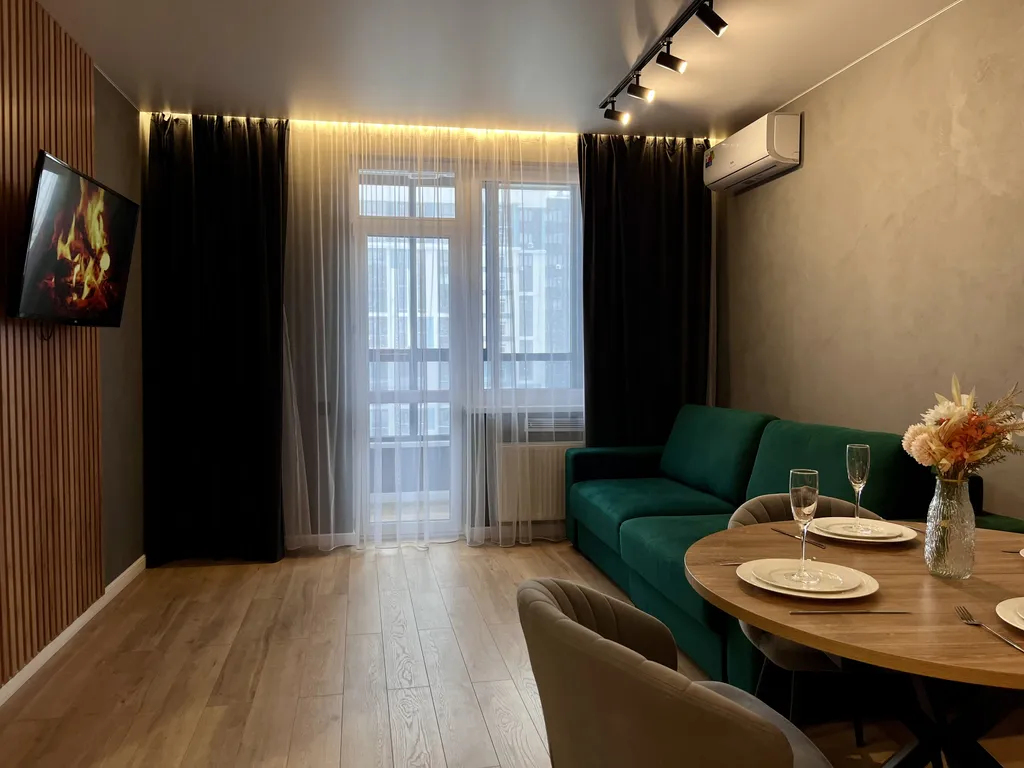 Современная квартира в тихом районе, спокойный отдых