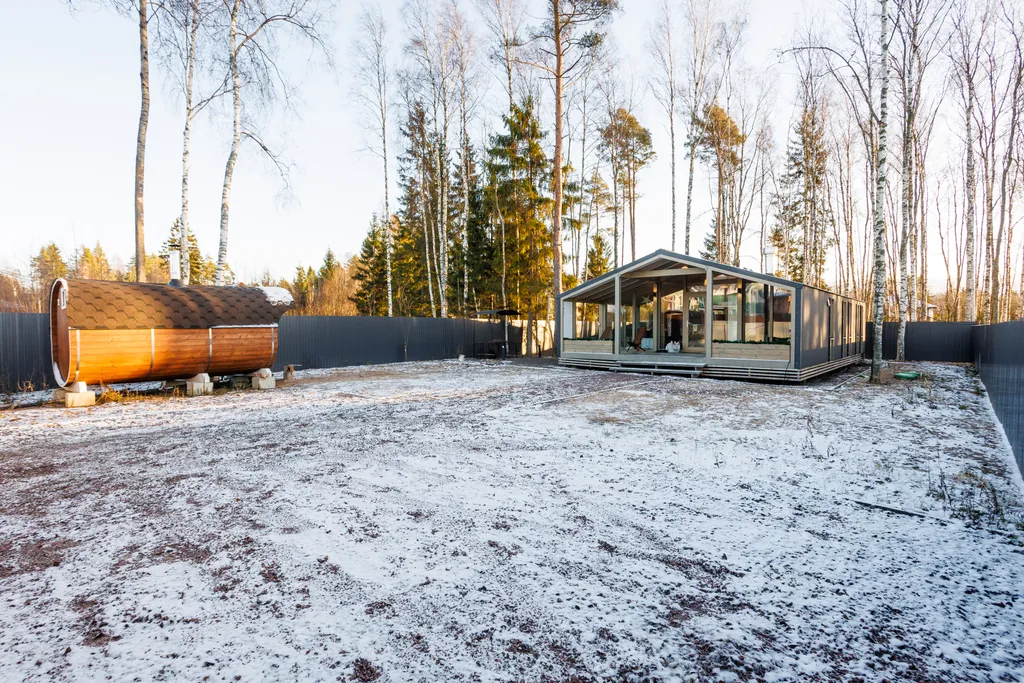 Дом стандарт c баней-бочкой