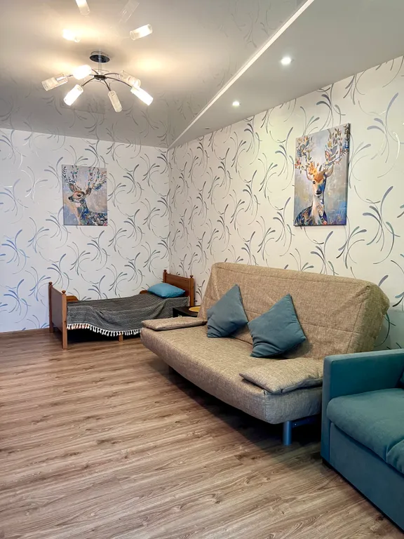 Большая семейная квартира с джакузи, двумя спальнями, кухней-гостиной