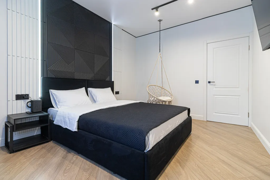 Квартира Светлая квартира с дизайнерским ремонтом Алисой и качелями в спальне — Краснодар