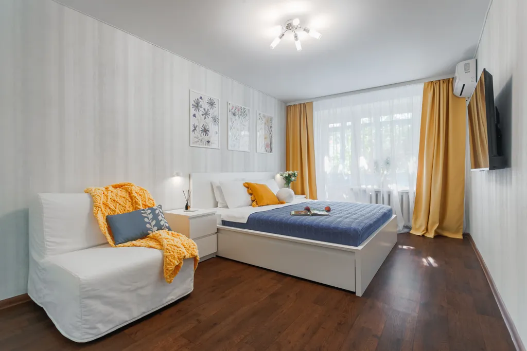 Уютная и светлая 1-комнатная квартира с ярким интерьером