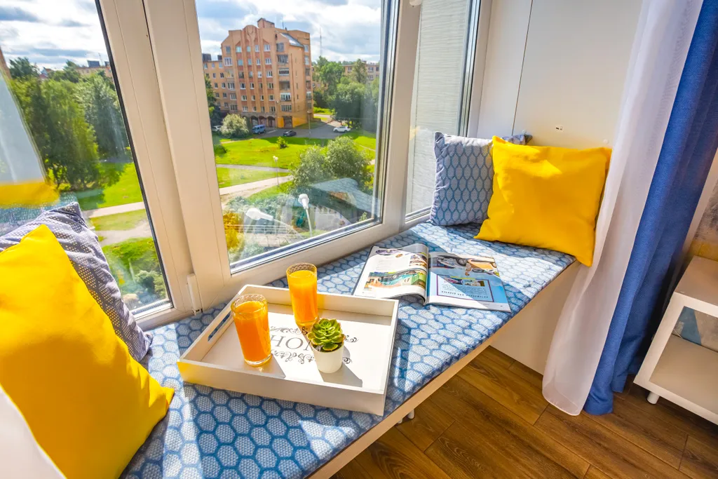 Апартаменты Riverside с панорамным окном в центре