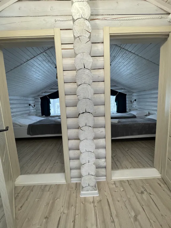 Уютный дом из бревна с 2мя отдельными спальнями