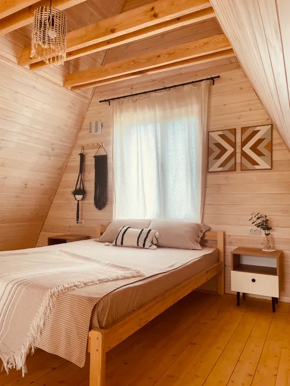 Большой дом А-фрейм с баней и чаном